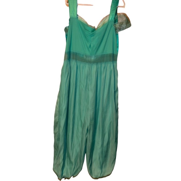Aladdin Disney Princess jasmine adult costume teal/gold size 18/20 xl jumpsuit - Picture 2 of 6